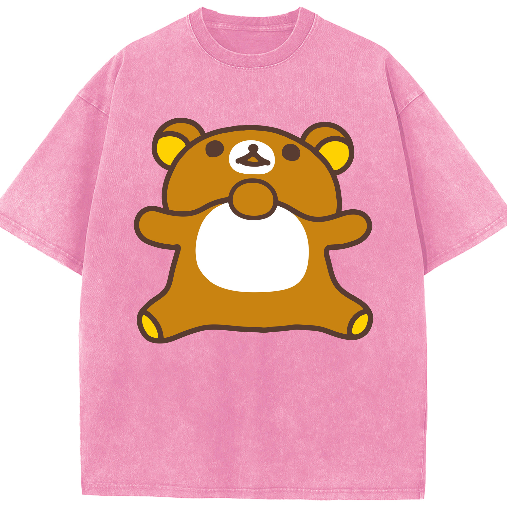 （画像用） リラックマ リラックマ キイロイトリ Rilakkuma Korilakkuma Kiiroitori 綿100% ヴィンテージ風 半袖Tシャツ（フロントプリント）